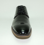 Steve Madden Men's Cratik Box Medallion Derby Oxfords  Color Black Size 10.5