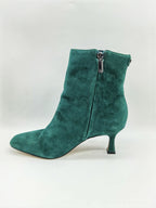 Sam Edelman Women's Lizzo Martini-Heeled Booties  Color Green Suede Size 6.5M