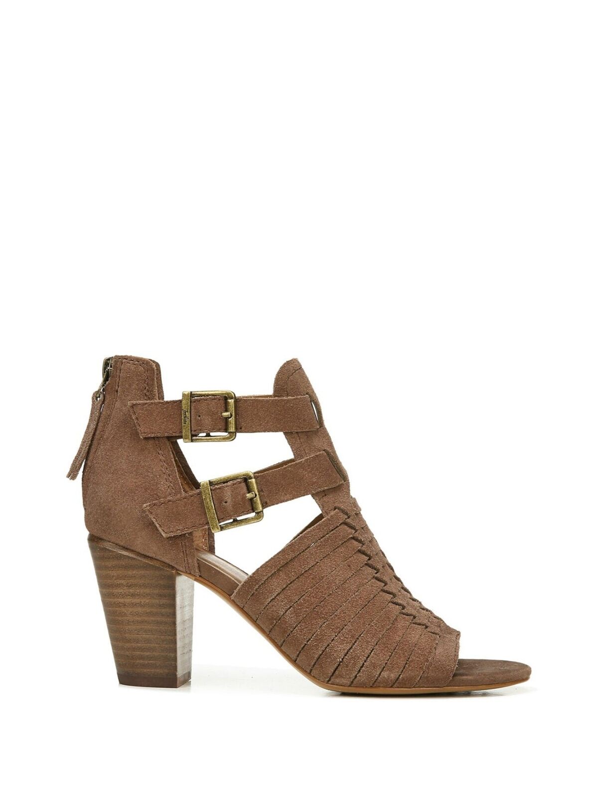 ZODIAC Womens Woven Cassie Round Toe Block Heel Sandals  Color Brown Leather Size 6.5M
