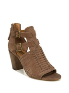 ZODIAC Womens Woven Cassie Round Toe Block Heel Sandals  Color Brown Leather Size 6.5M