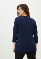 Lauren Ralph Lauren Plus Size Faux-Wrap Jersey Top  French Navy Size 1X