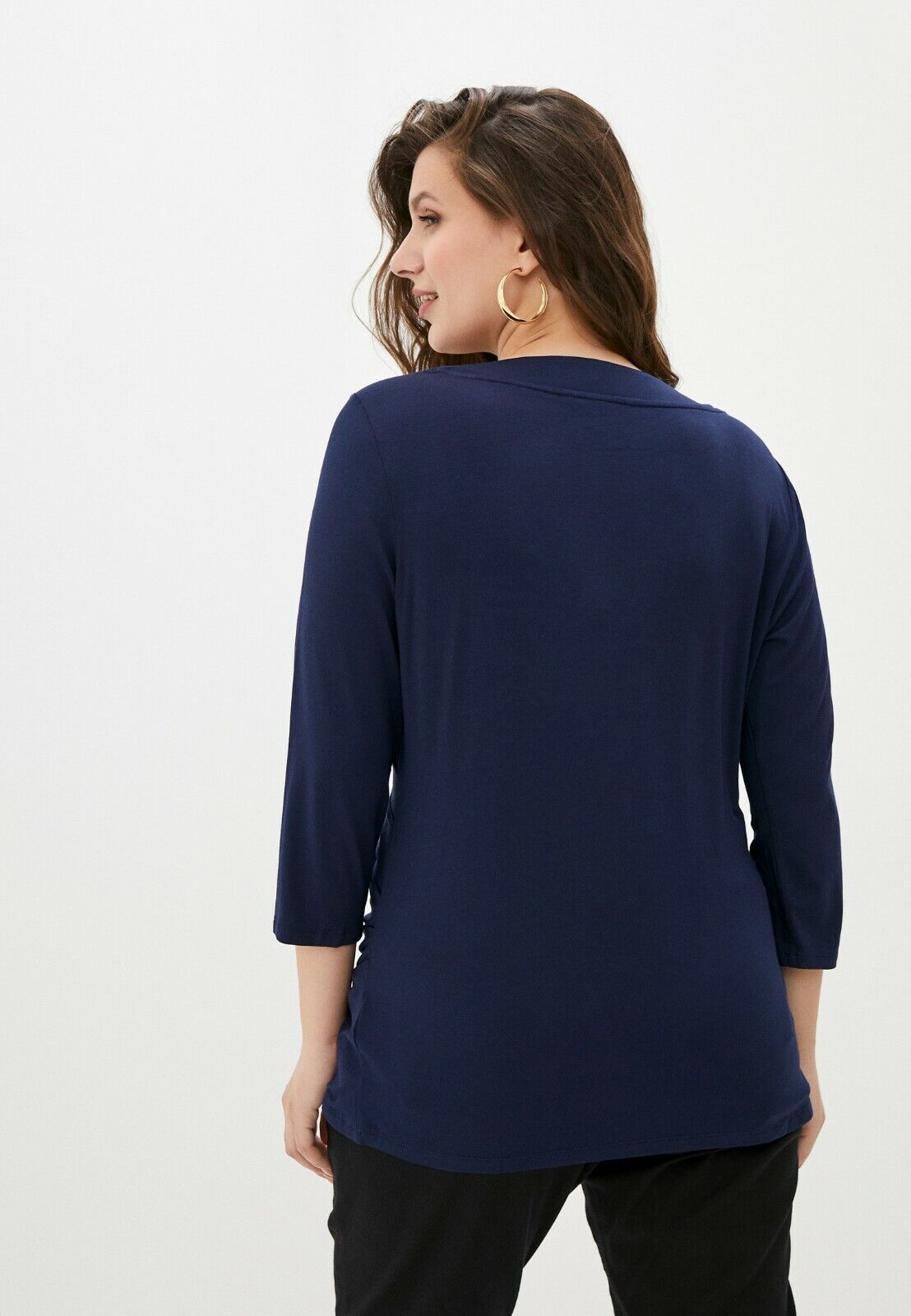 Lauren Ralph Lauren Plus Size Faux-Wrap Jersey Top  French Navy Size 1X
