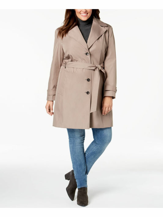 CALVIN KLEIN Women’s Plus Purple Belted Trench Coat  B524154T74  Size 1X