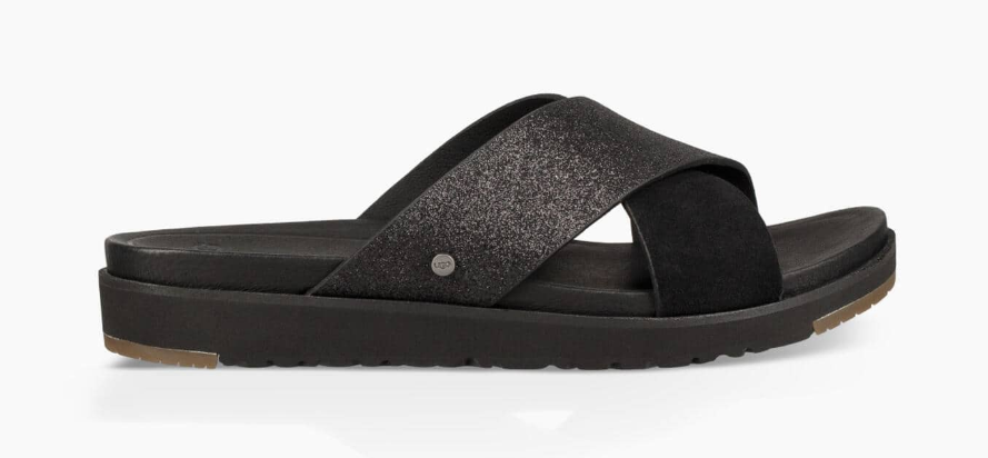 UGG  Women's Kari Glitter Slide Sandals Black  Size 10