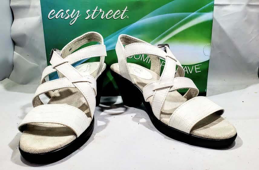 Easy Street Gretchen Dress Sandal white crocodile - Size 9m