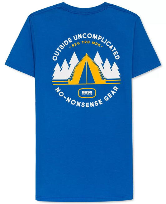 BASS OUTDOOR Men's Tent Graphic T-Shirt  Color Turkish Sea Size L
