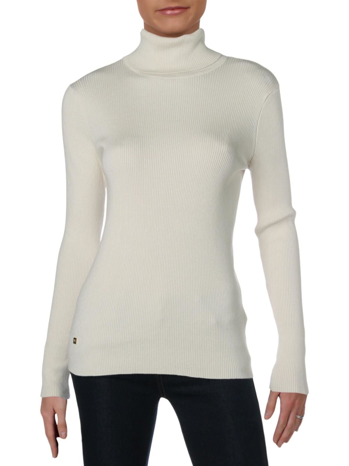 Lauren Ralph Lauren Women's Ribbed Turtleneck Sweater  Mascarpone Cream Size 2XL S