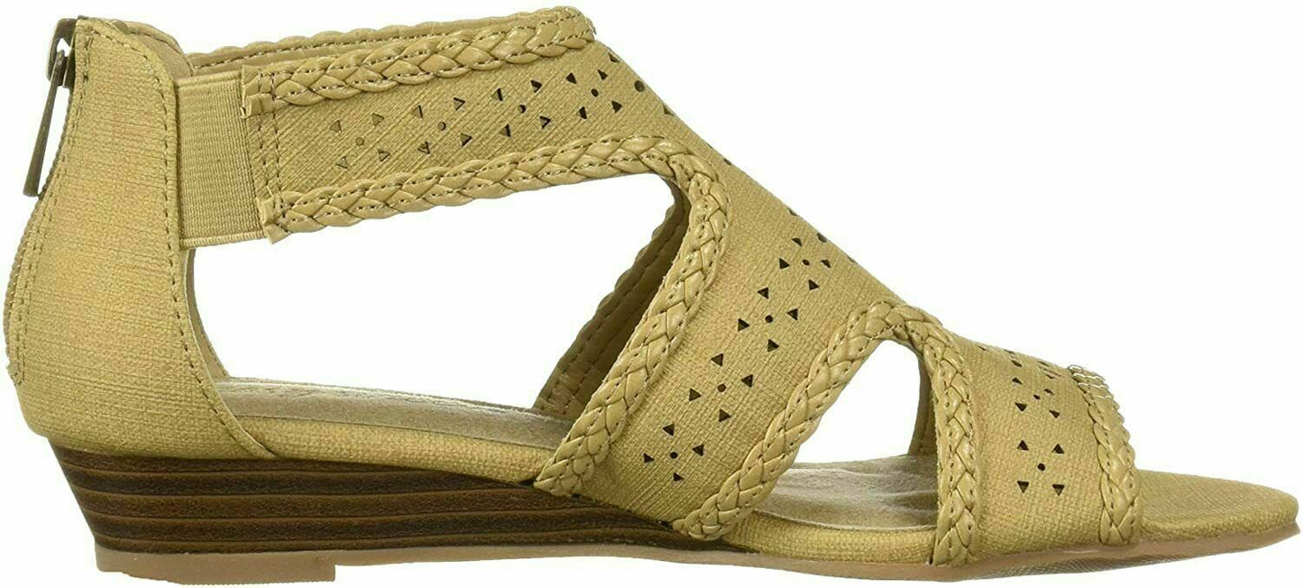 Easy Street Women's Beige Linen Thelma Dress Casual Sandal Size 8.5M