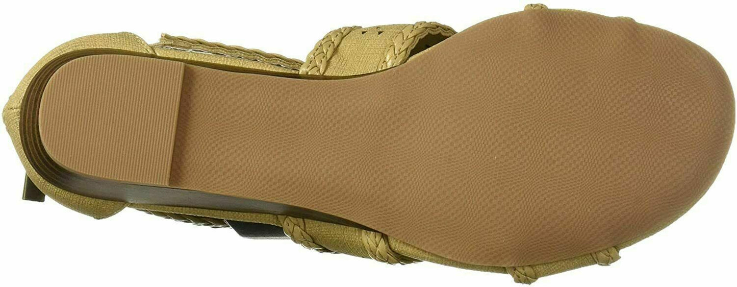 Easy Street Women's Beige Linen Thelma Dress Casual Sandal Size 8.5M