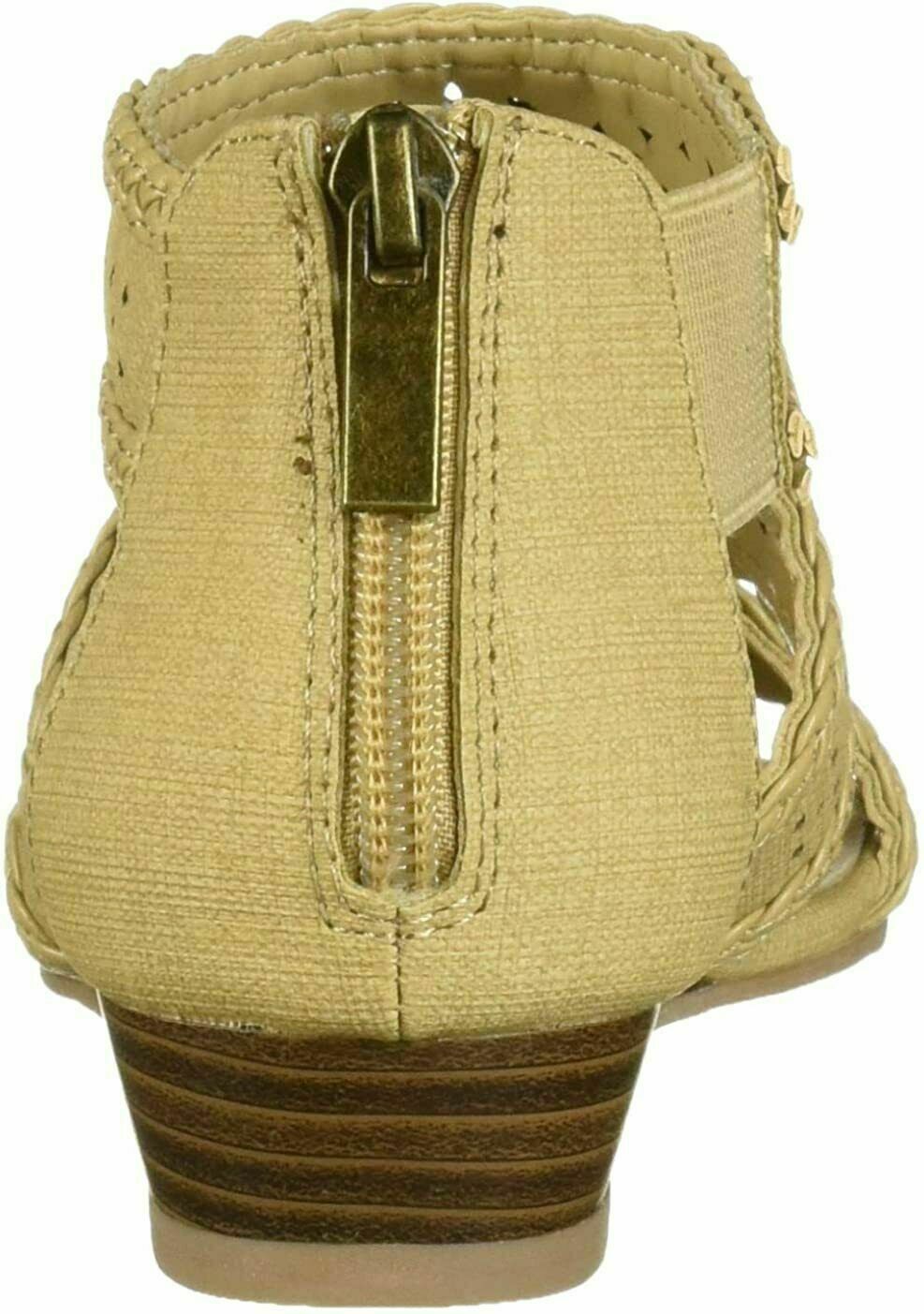 Easy Street Women's Beige Linen Thelma Dress Casual Sandal Size 8.5M