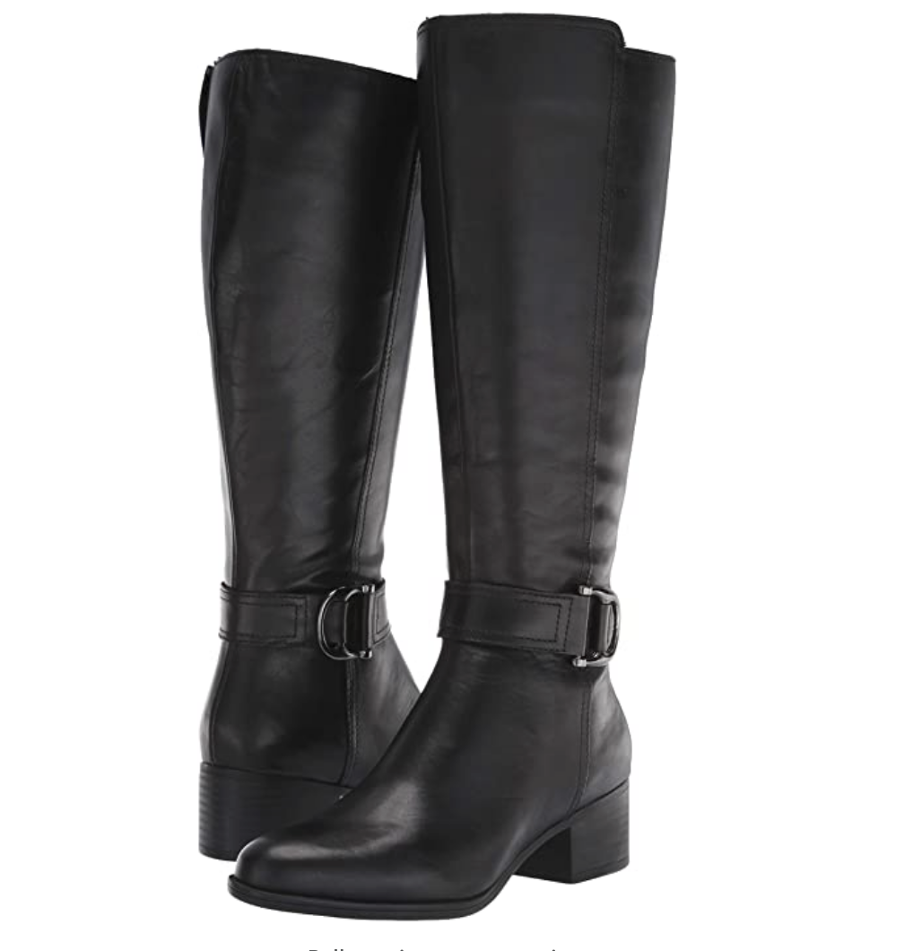 Naturalizer Women's Kelso High Shaft Boots Knee Color Black Wide Calf Size 10M