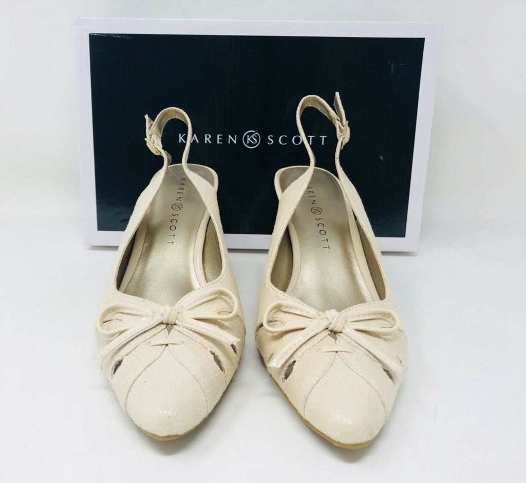Karen Scott Women's Glenna Slingback Pumps  Ivory Size 6.5