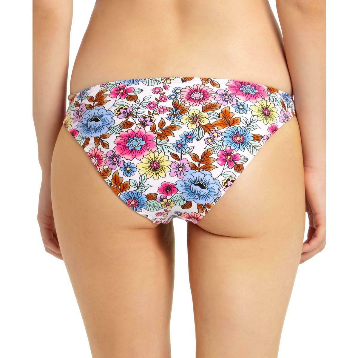 California Waves Women's Ring Detail Swim Bottoms  Floral Print Size XS