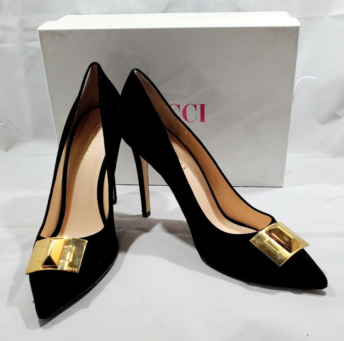 Emilio Pucci Black Suede Turnlock Pumps    Size: 40 (10 US)