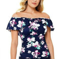 Swim Solutions Separates Off Shoulder Tankini Top Size 8