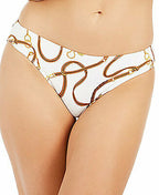 LAUREN RALPH LAUREN Bridle Printed Hipster Bikini Swim Bottoms  Natural White Size 16