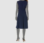 Lauren Ralph Lauren Double-Faced Fit-and-Flare Dress  Color French Navy Size 16