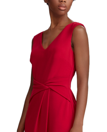 Lauren Ralph Lauren ASTAH Ruched Sleeveless Dress  Color Scarlet Red Size 6