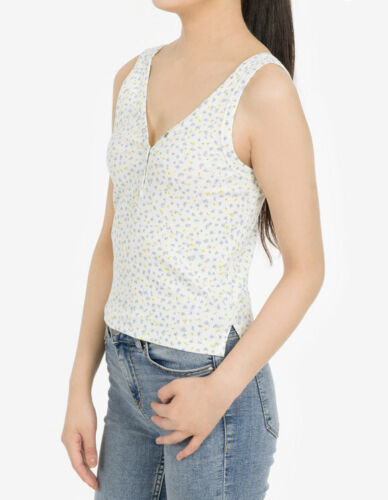Hippie Rose  Junior Tank Top   Color Ivory Floral Size S