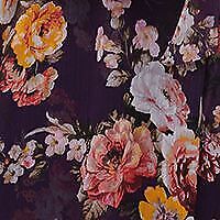 DKNY Balloon Sleeve V-Neck Wrap Dress  Color Aubergine Multi Size 4