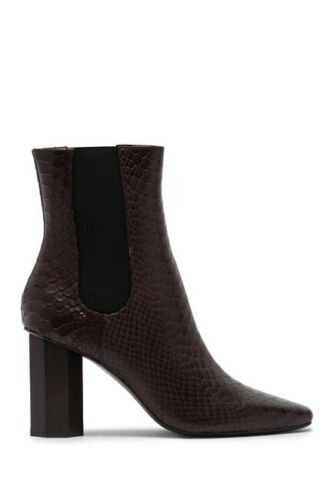 Donald Pliner Laila Snake Embossed Bootie Dark Brown Size 5