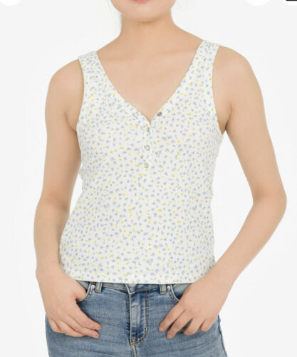 Hippie Rose  Junior Tank Top   Color Ivory Floral Size S