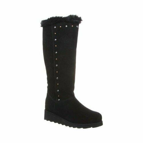 Bearpaw Women's Bearpaw Dorothy Knee High Boot  Color Black II Suede/Faux Fur Size 5M