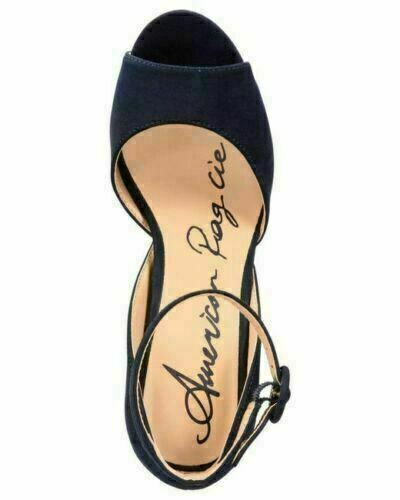 American Rag Women's Reeta Open Toe Ankle Strap Velvet Heels AREETA
