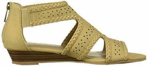 Easy Street Women's Thelma Dress Casual Sandals  Beige Linen Size 8.5