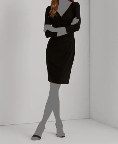 Lauren Ralph Lauren Women's Houndstooth Pleated Jersey Dress  Color Black Size 12