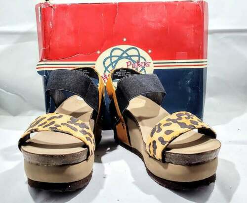 Hokus Pokus Tatum Wedge Sandals leopard - Size 8M
