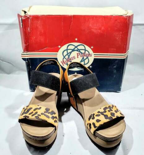 Hokus Pokus Tatum Wedge Sandals leopard - Size 8M