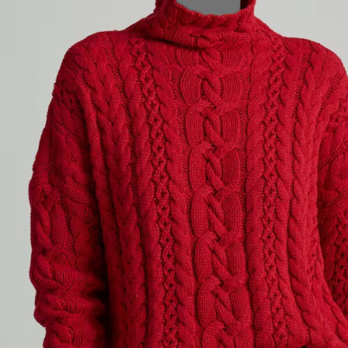 Lauren Ralph Lauren Plus-Size Cable-Knit Turtleneck Sweater  Color Lipstick Red Size 2X
