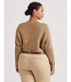 Lauren Ralph Lauren Womens Dolman-Sleeve Boatneck Sweater  Color Shiny Gold Lurex Size L