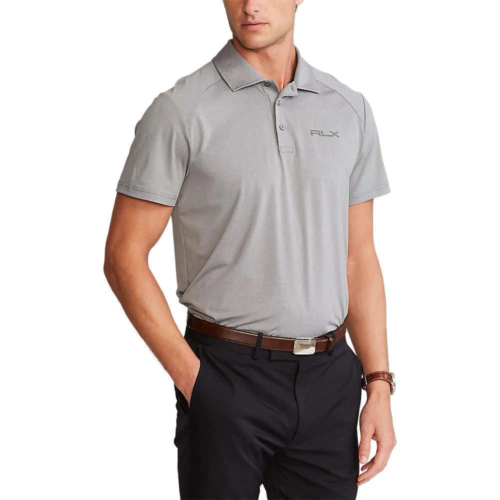 RLX Ralph Lauren Men's Featherweight Airflow Lux-Leisure Polo Shirt  Color Steel Grey Heather Size S