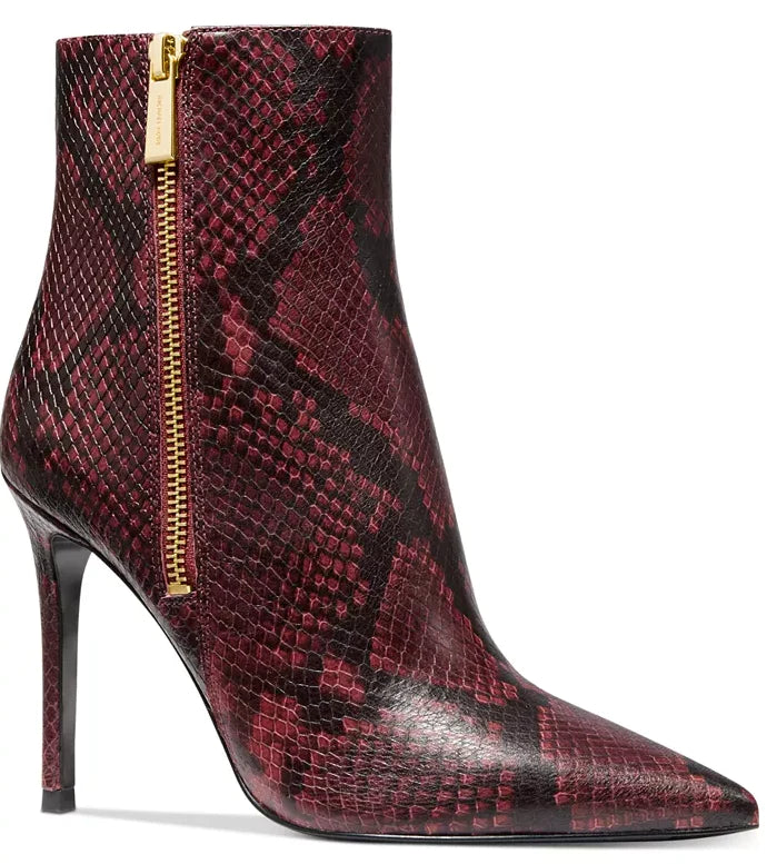 Bar III Womens Brrett Pointed-Toe Boot  Color Red Snake Size 5.5M