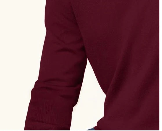 Club Room Men's Solid V Neck Merino Wool Blend Sweater  Color Red Plum Size 2XL